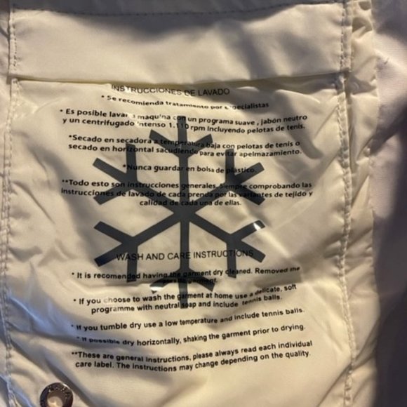 Zara Woman Ivory High Neck Down Winter Puffer Jacket size L - Picture 6 of 6